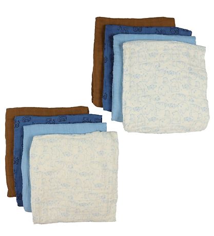 Pippi Baby Spucktücher - Organic - 8er Pack - 65x65 cm - Air Blu