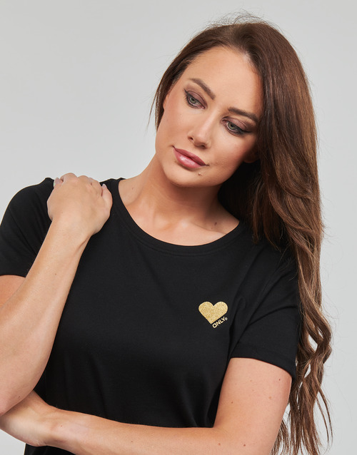 Only - ONLKITA S/S LOGO TOP - Noir