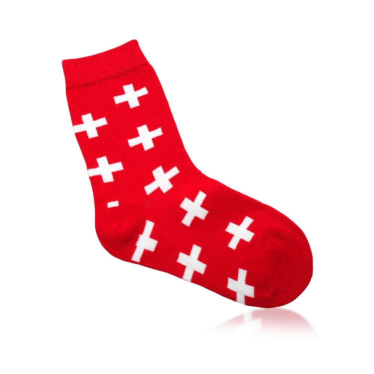 Set à 3 Paar Socken Rot mit Schweizer Kreuzen
