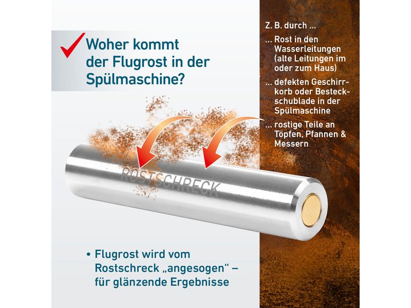 Rokitta Rostschreck Rostreiniger 1 Stück Flugrost anziehender Magnet für die Spülmaschine oder die Besteckschublade aus «Die Höhle der Löwen»
