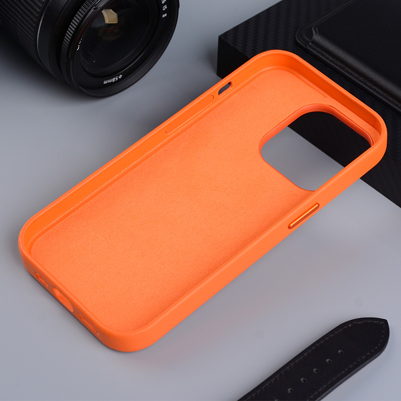 iPhone 14 Pro Max MagSafe Leder Case Schutzhülle - Orange