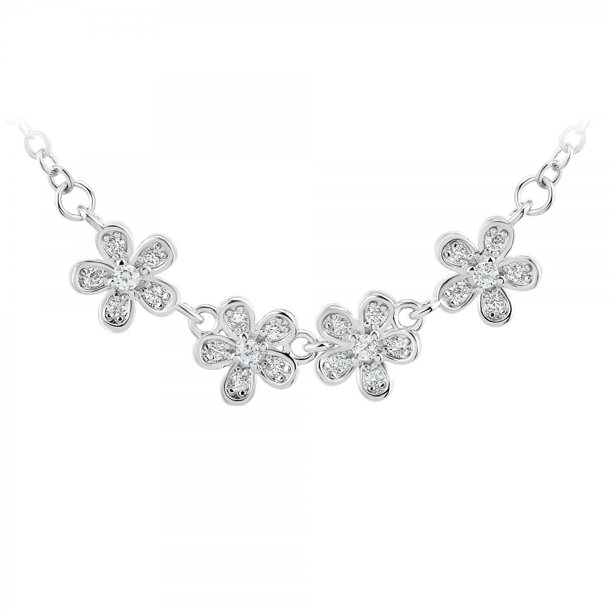 Collier fleurs SC Crystal orné de zirconium