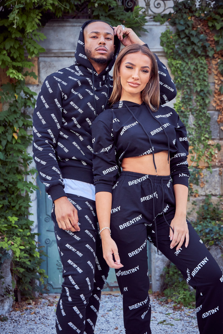 Ensemble noir sweat + jogging imprimé Brentiny