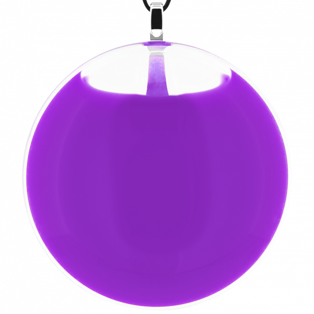 Pendentif en verre soufflé - Galet Giga Milk
