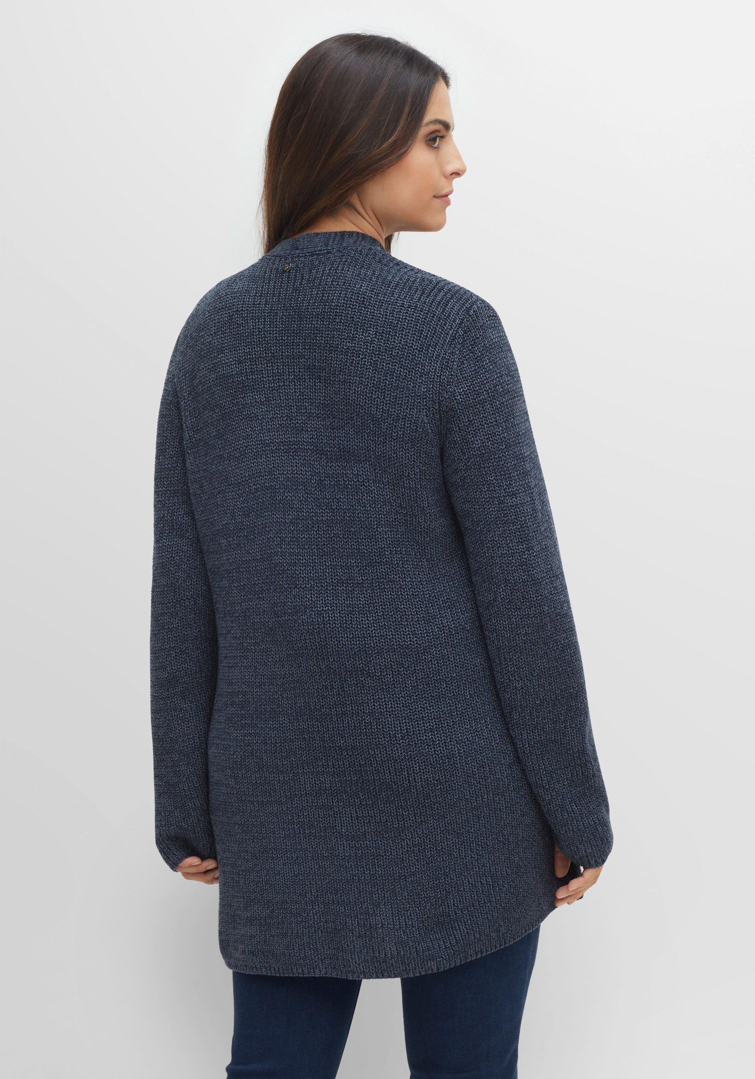 Longstrickjacke in A-Linie, offene Form