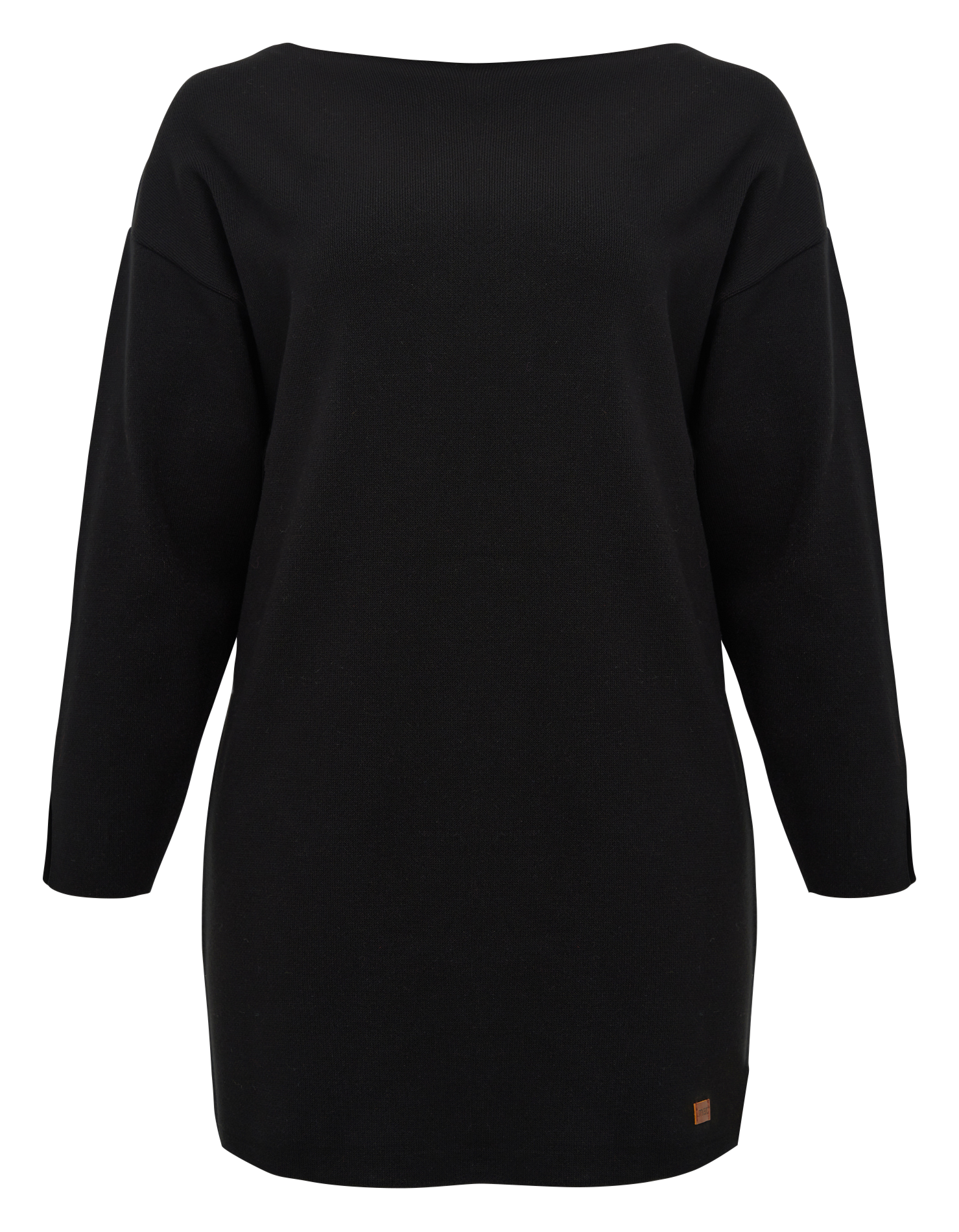 Sweat long uni à col bateau | Noir