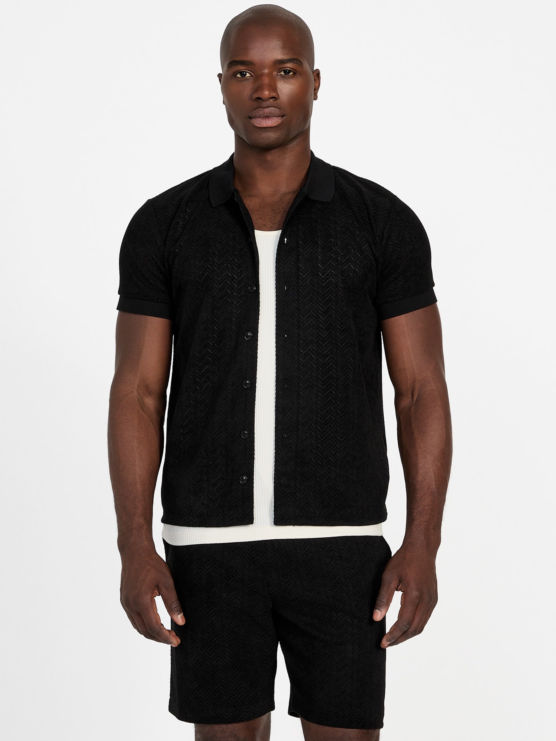 Camisa Eco Calvin com estampa chevron