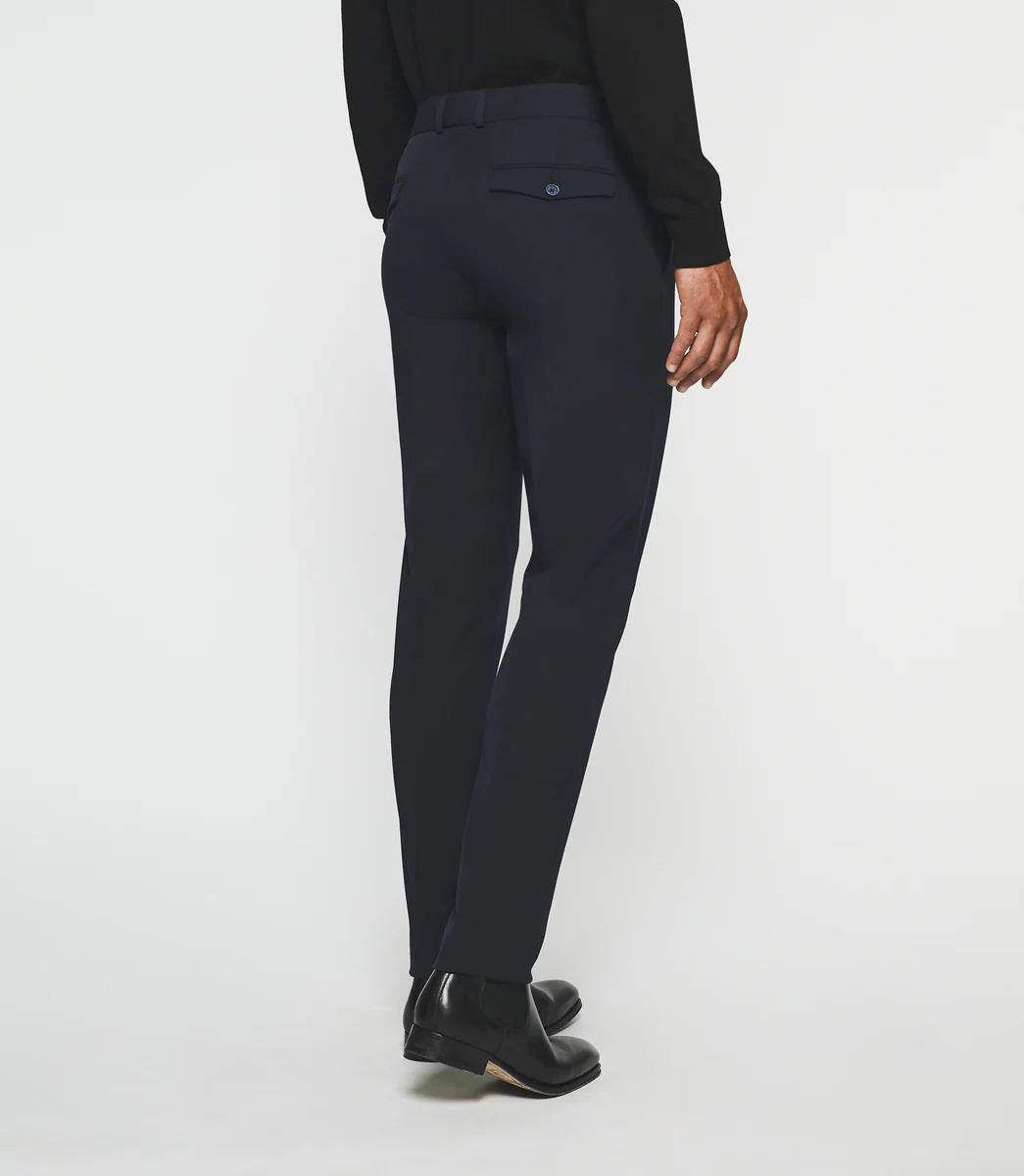 Pantalon ville uni bi-stretch marine FAOR
