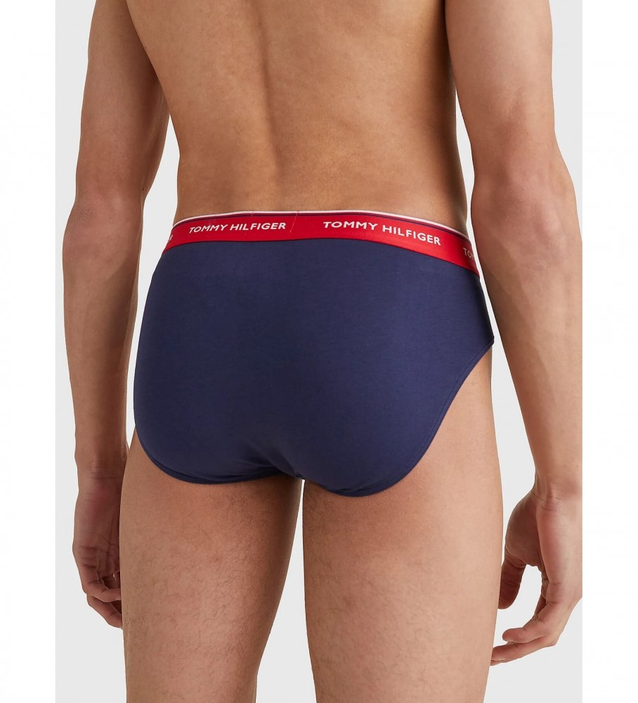 Conjunto de 3 cuecas slip azul-marinho da Tommy Hilfiger