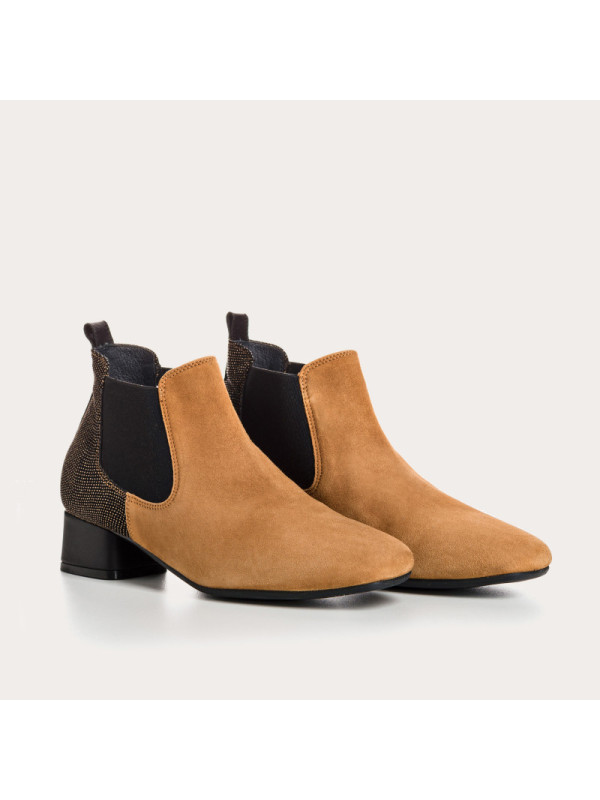 Bottines Keegan Cognac/Or - Reqins