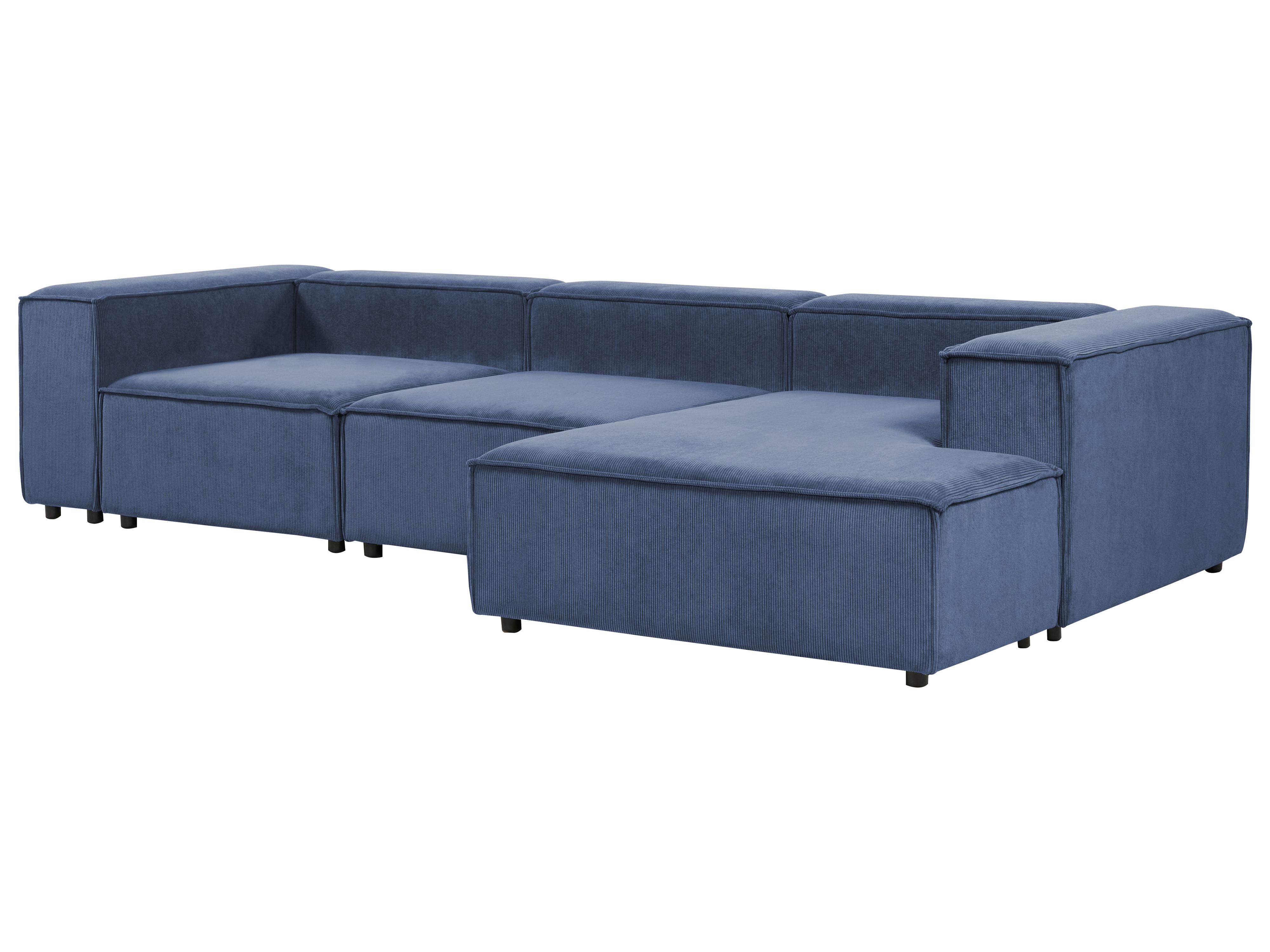 Modulaire hoekbank 4-zits ARDAL Corduroy Donkerblauw linkszijdig