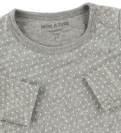 Mini A Ture Body l/ä - Graumeliert m. Punkte