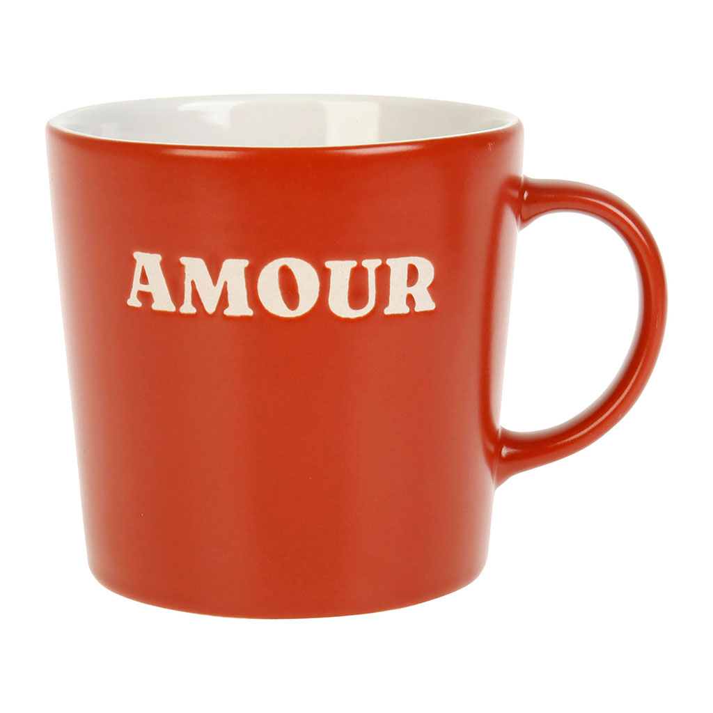 Mug grès AMOUR rouge 35cl