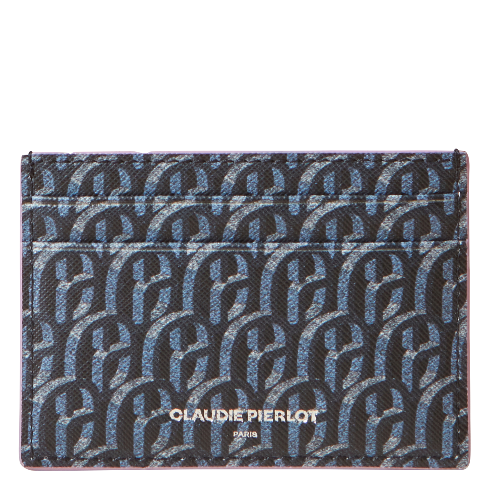 Porte-carte monogramme imprimé | Bleu