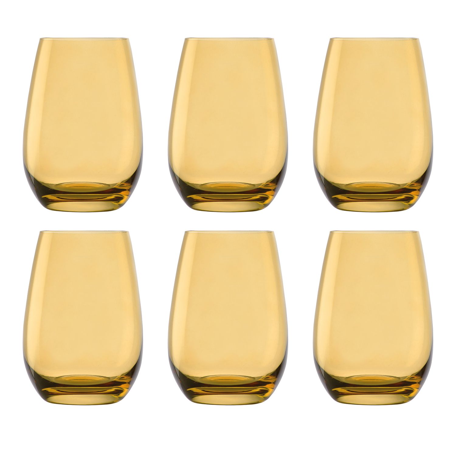 Farbige Trinkgläser ELEMENTS 6er-Set, Bernstein, 465 ml