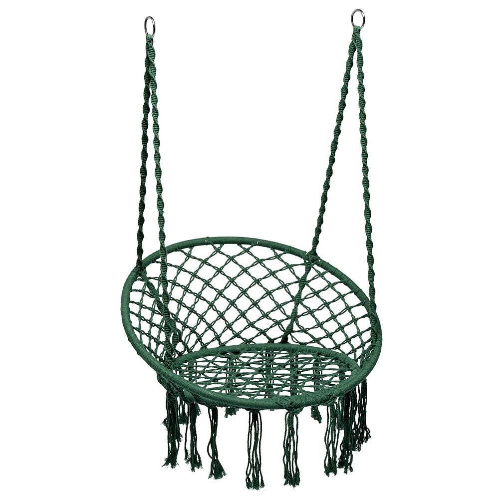 Siège suspendu Natura rond 1 place hamac macramé vert