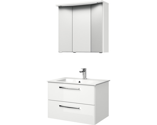 Pelipal Kumba badkamermeubelset, BxHxD 77 x 200 x 50 cm, hoogglans witte fronten met witte mineraalgietwastafel, 99.77012109