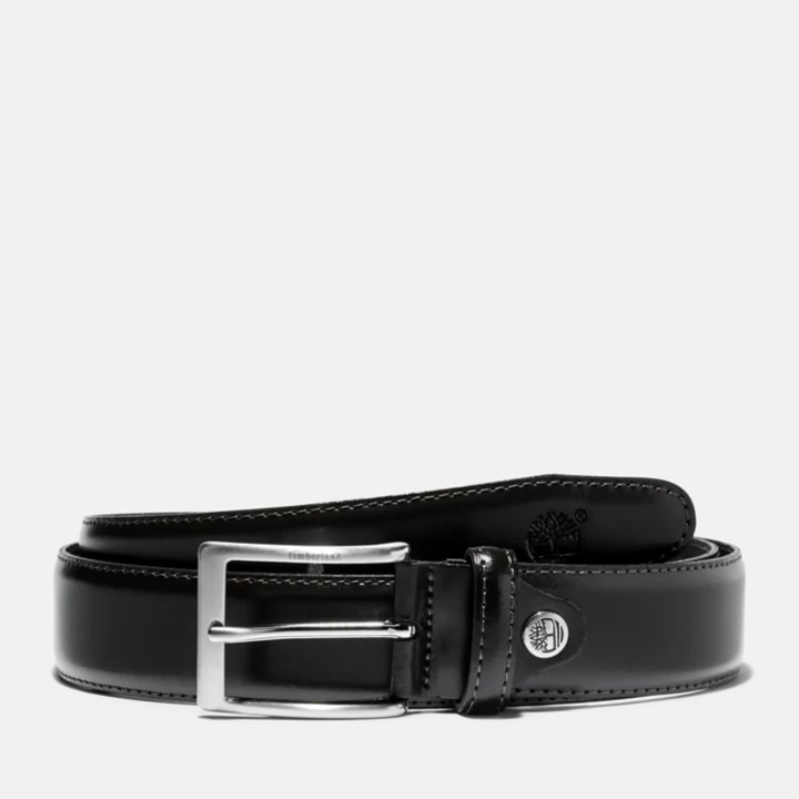 Ceinture en cuir classique pour homme en noir