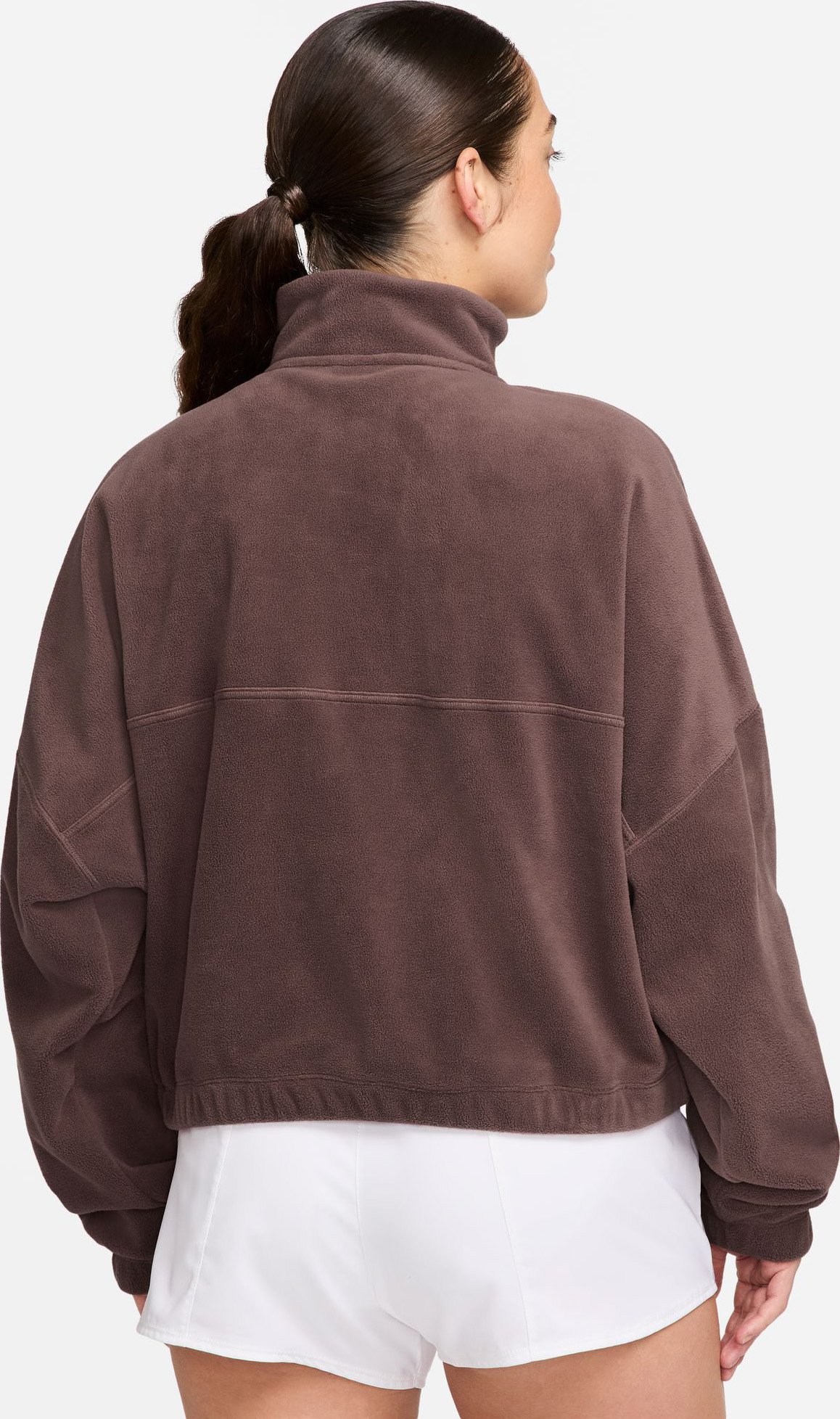 One Oversized 1/2-Zip Fleece Top Dame 218/Red Sepia/White