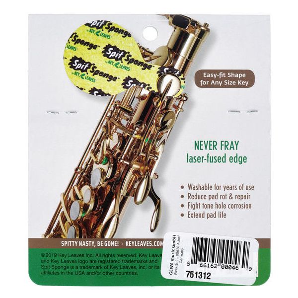 Key Leaves Spit Sponge Saxophone