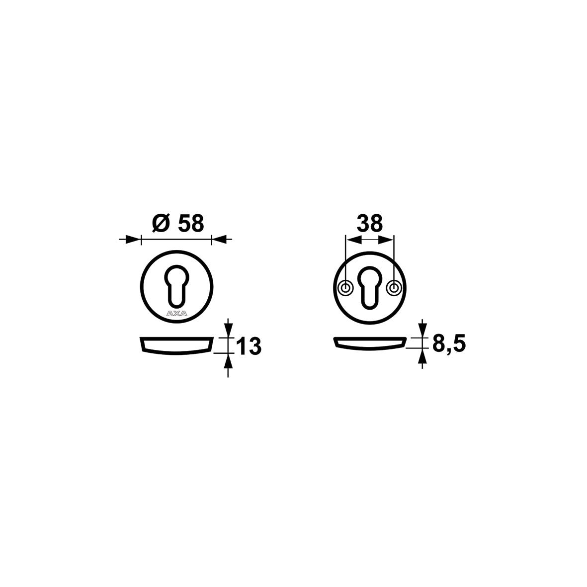 AXA 6680 Veiligheidsrozetten Curve rond F1 - 6680-10-11