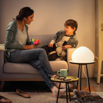 Philips Hue Wellner tafellamp 1x9.5w mat glas incl. switch en bluetooth