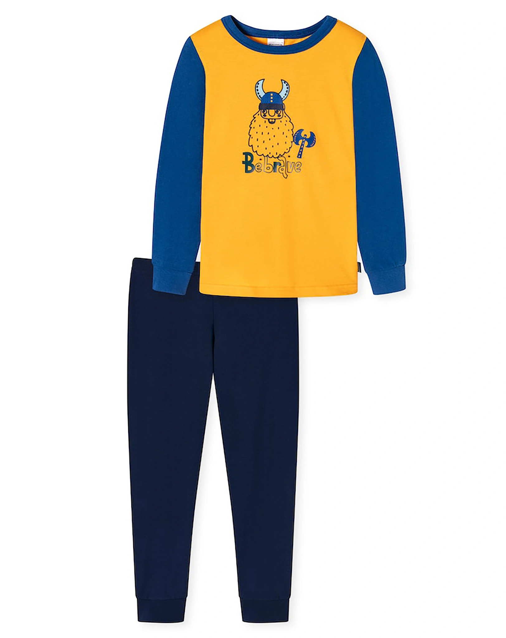 Schlafanzug WIKINGER lang in blau/gelb