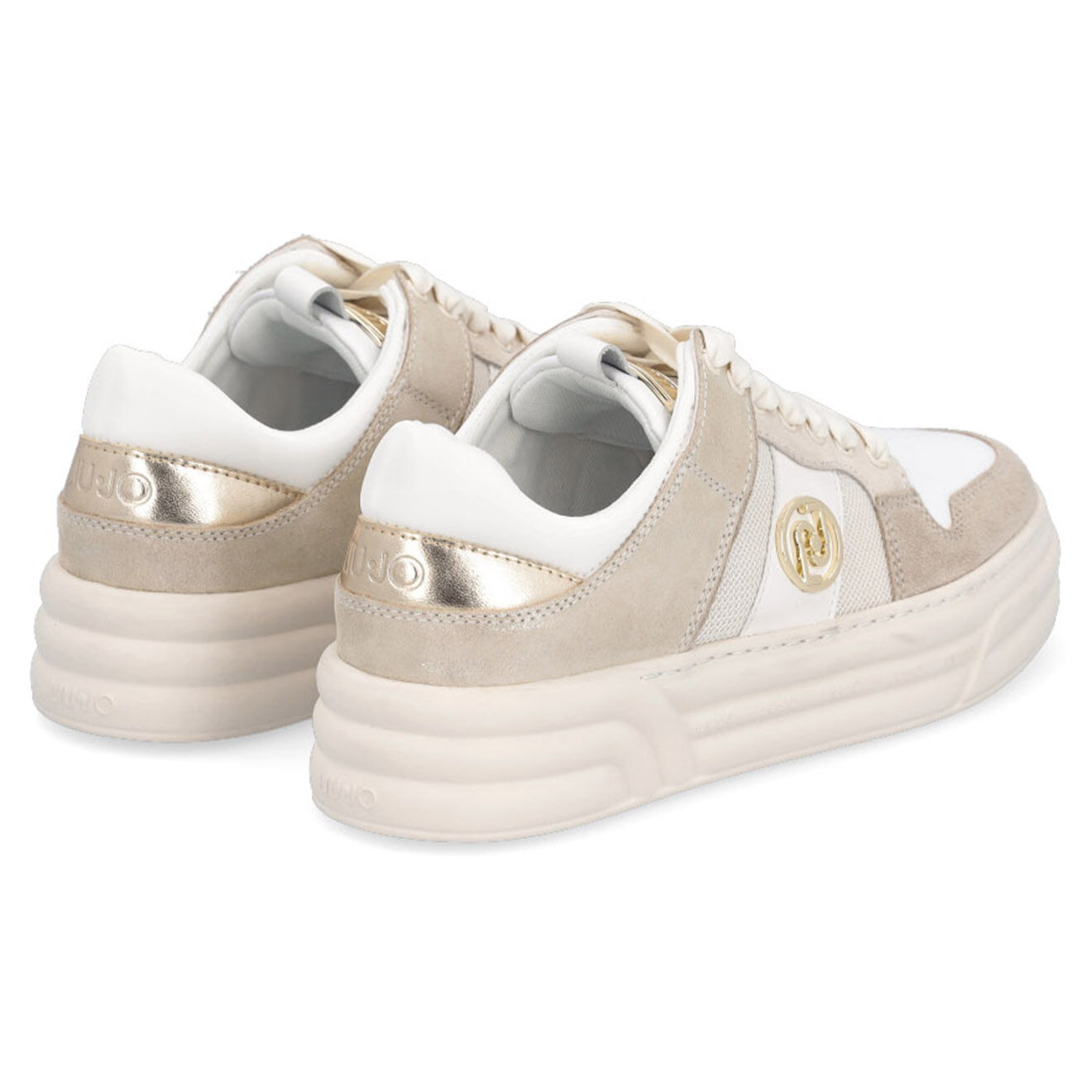 Liu-Jo Sneakers en Cuir Daino beige/blanc