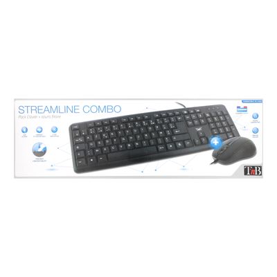 T'nB STREAMLINE COMBO - ensemble clavier et souris filaire - noir