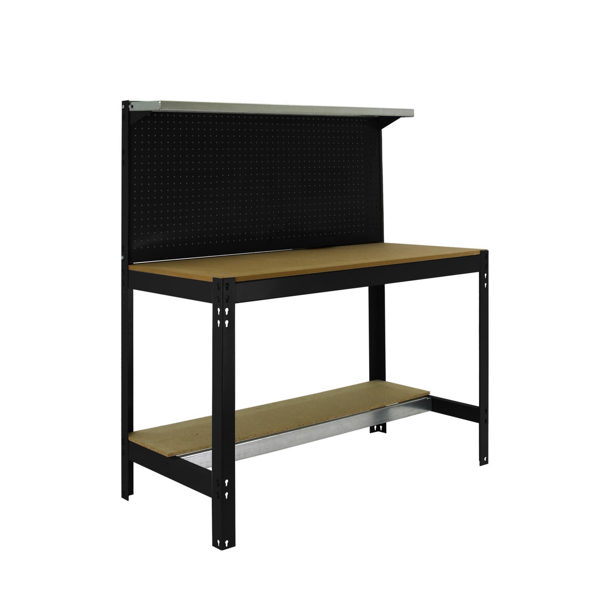 PROREGAL Buffalo werkbank met gereedschapswand en opbergplank HxBxD 84 x 150 x 61 cm Draagvermogen 600 kg Antraciet