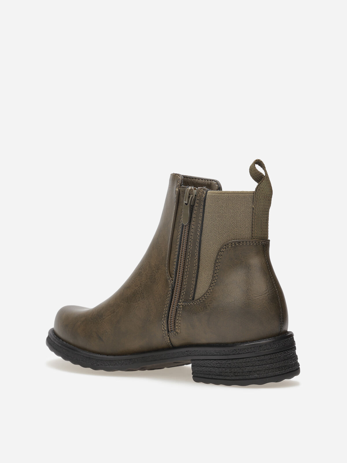 Bottines Chelsea à semelle dentelée- Vert foncé