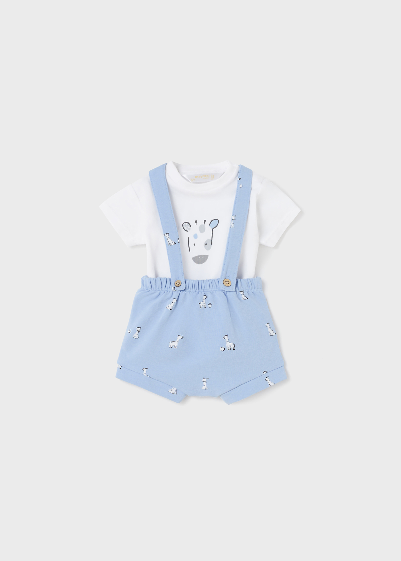 Conjunto de 2 peças em algodão sustentável para recém-nascidos.