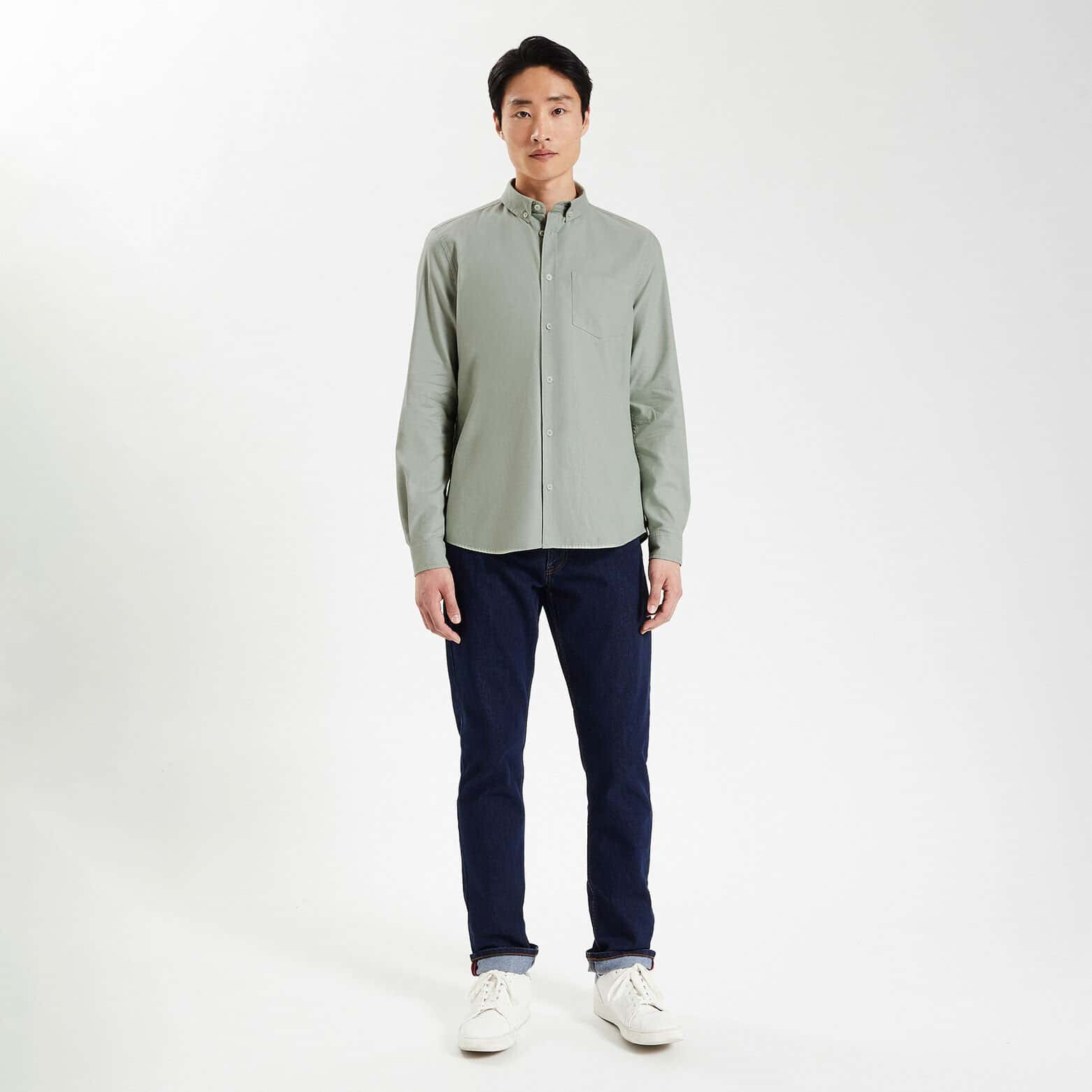 Chemise oxford unie 'le parfait by JULES' coton bi Vert kaki