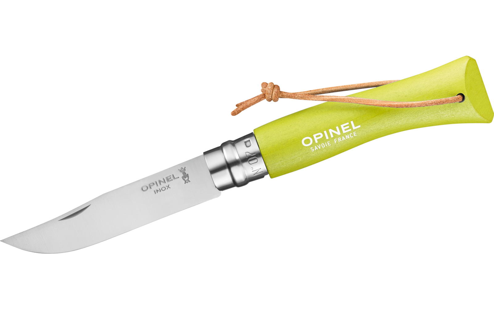 Opinel N°07 Colorama Sport Taschenmesser mit Lederkordel Klingenlänge 8 cm orange