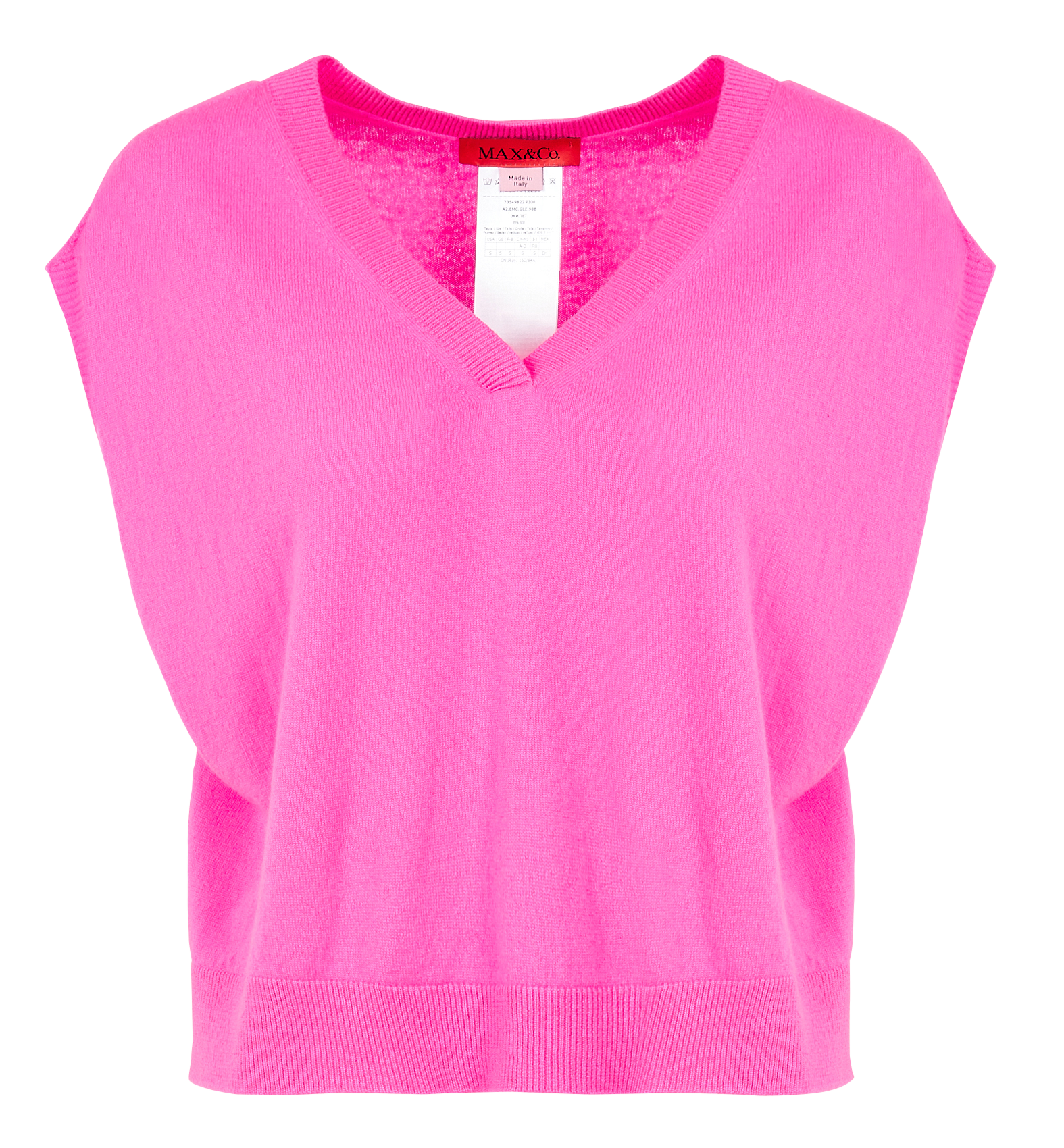 SILENZIO - Pull col V en laine et cachemire mélangés| Rose