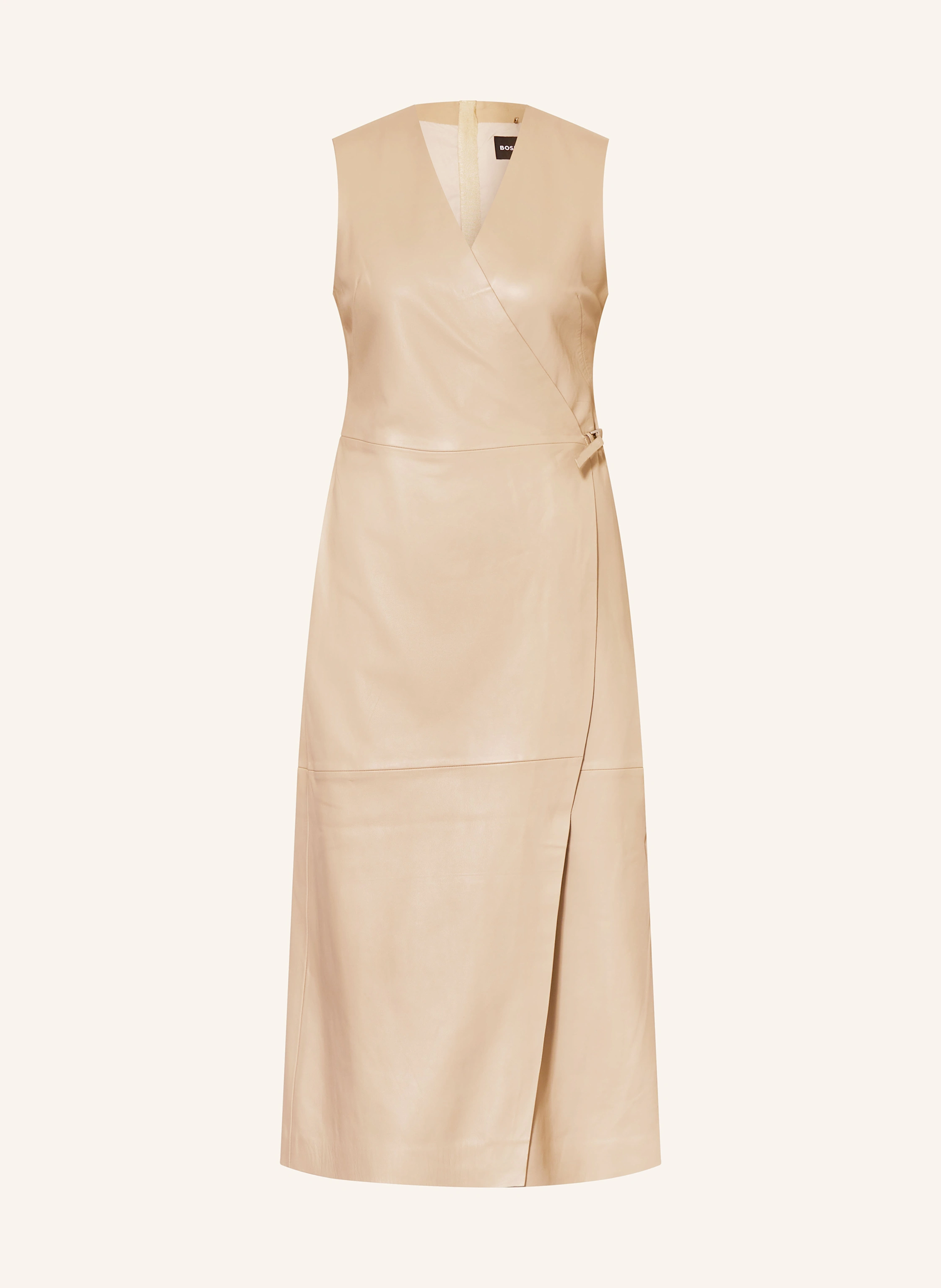 BOSS Lederkleid SYESHA in Wickeloptik