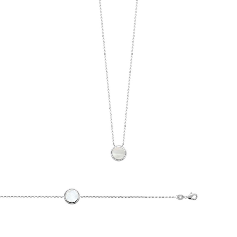 Collier Femme - Argent 925 - Nacre - Longueur : 45 cm