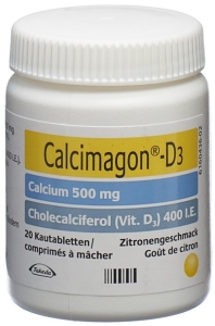 CALCIMAGON D3 Kautabletten 500/400 Zitrone, 60 Stück