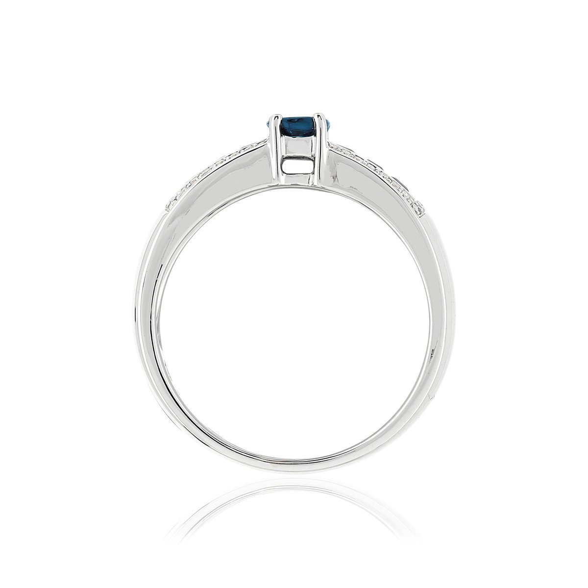 Bague or 750 blanc saphirs et diamants