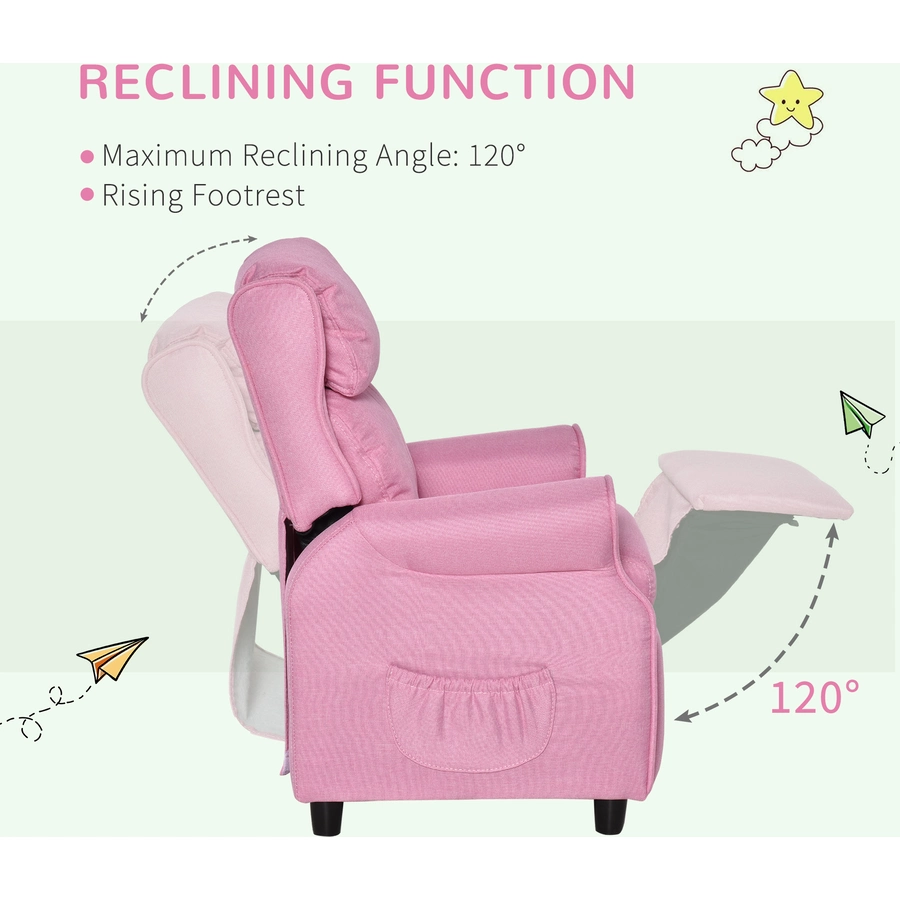 HOMCOM Kindersessel mit Liegefunktion rosa