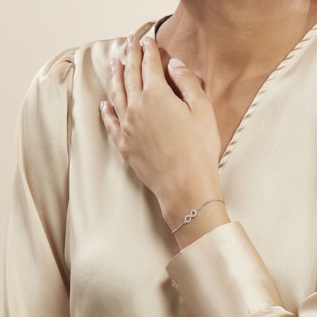 Bracelet Argent Blanc Anona Oxydes De Zirconium
