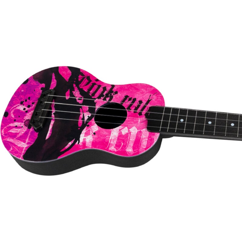 Flight Ultra Travel Series UTS-40 Pink Rules kunststof sopraan ukelele met hoes