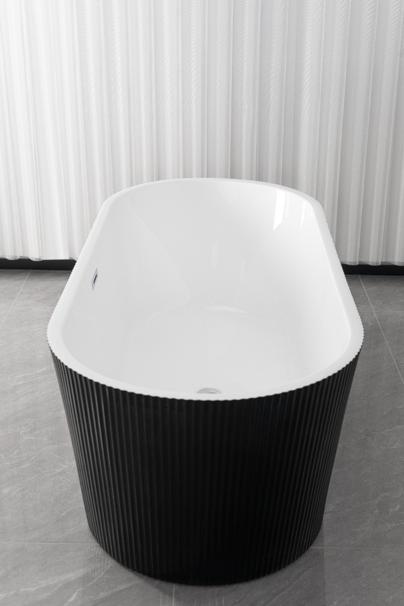 Badstuber Reno vrijstaand bad 170x75x58cm zwart/wit