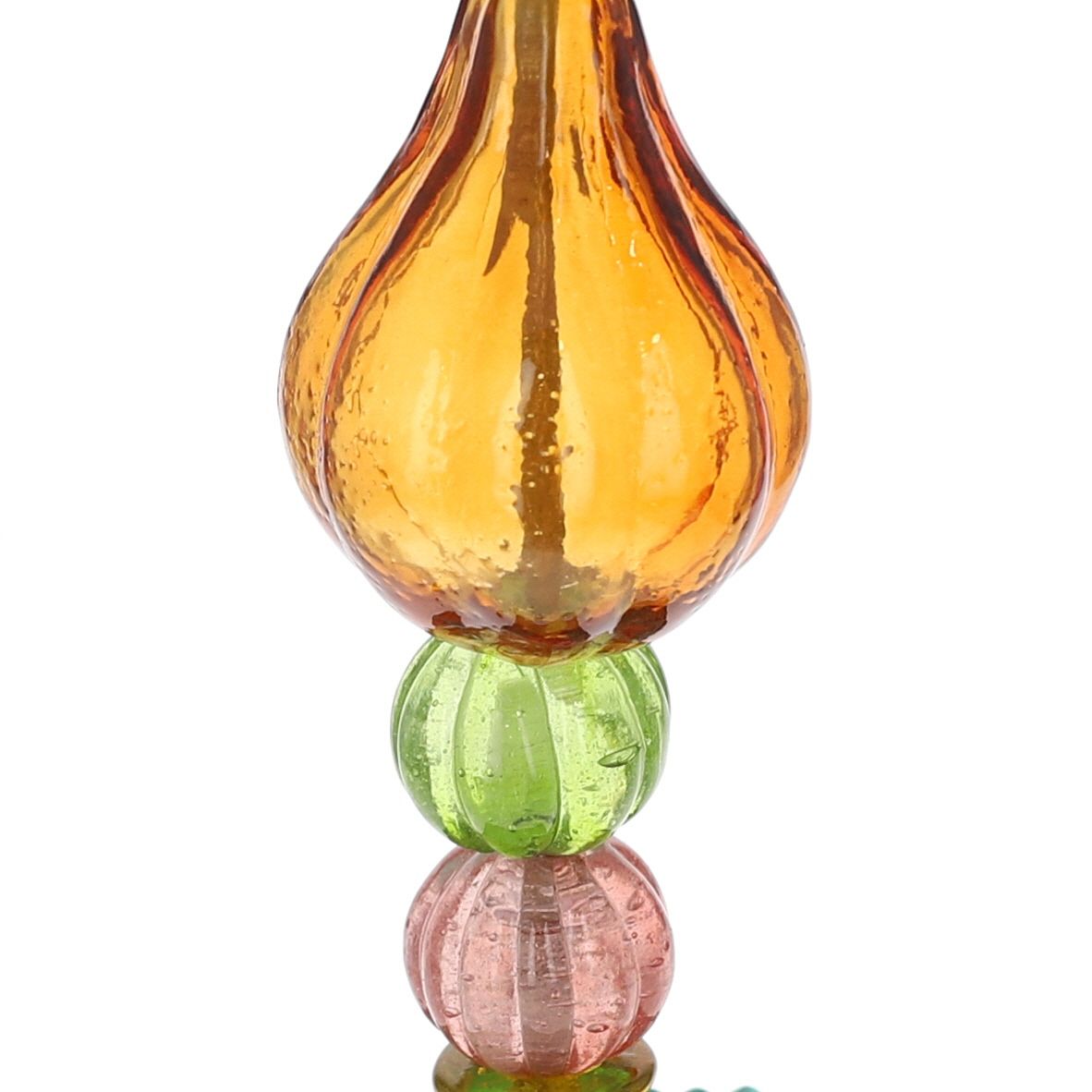 Bougeoir haut en verre multicolore ocre Pondie Chérie