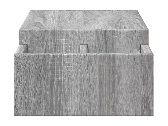 Support de moniteur et rangement sonoma gris bois d'ingénierie