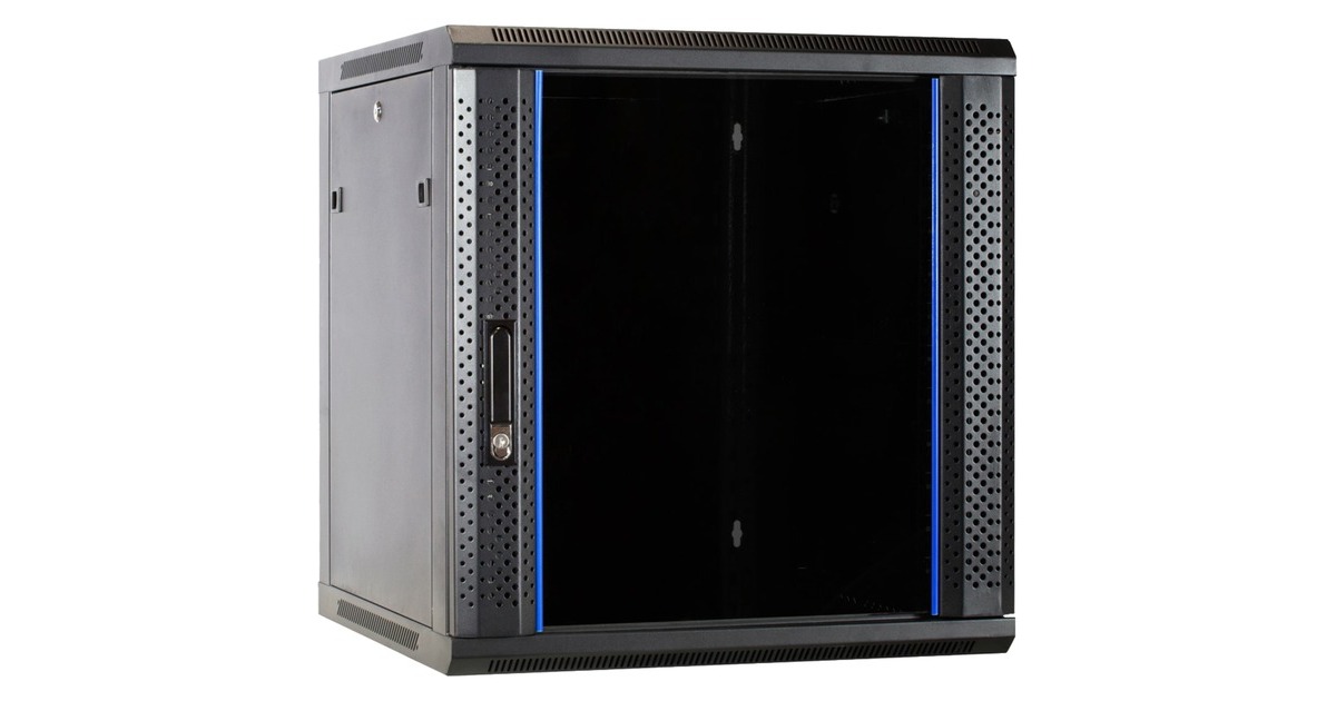 DSI12U wandkast met glazen deur - DS6612 server rack  (Zwart, 600 x 600 x 635mm)