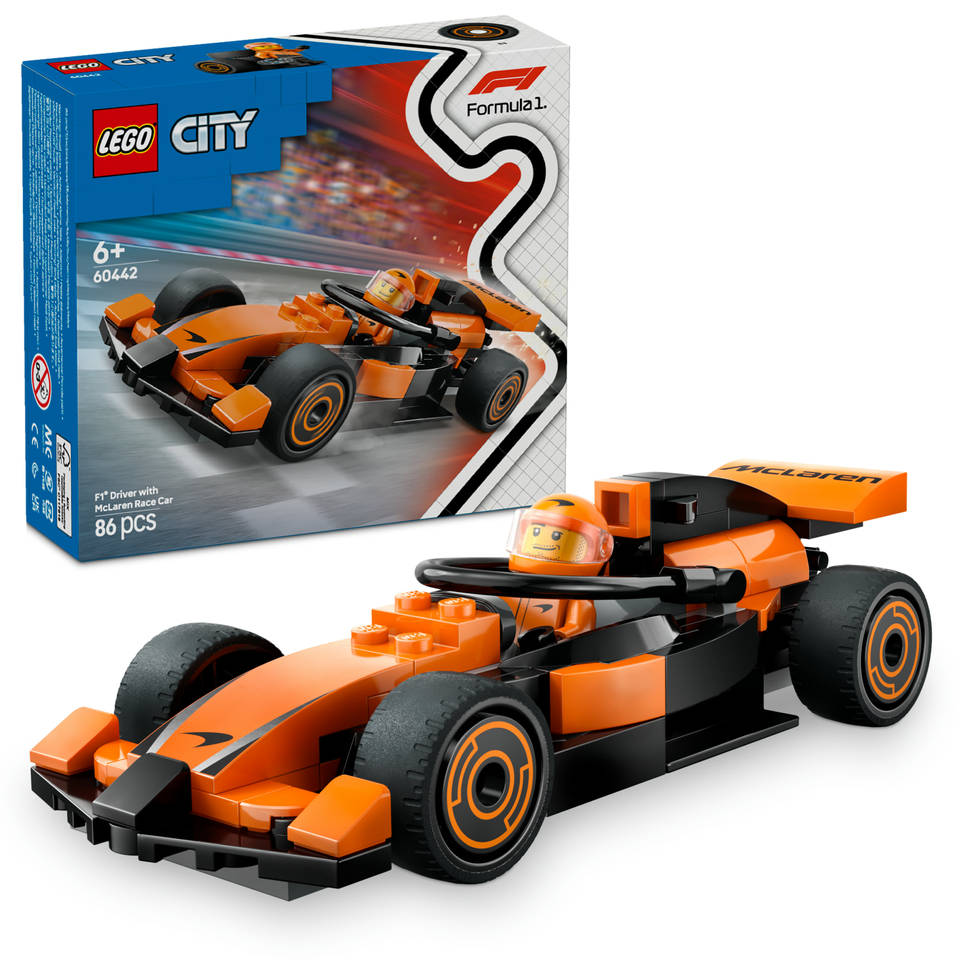 LEGO City F1 coureur met McLaren racewagen 60442