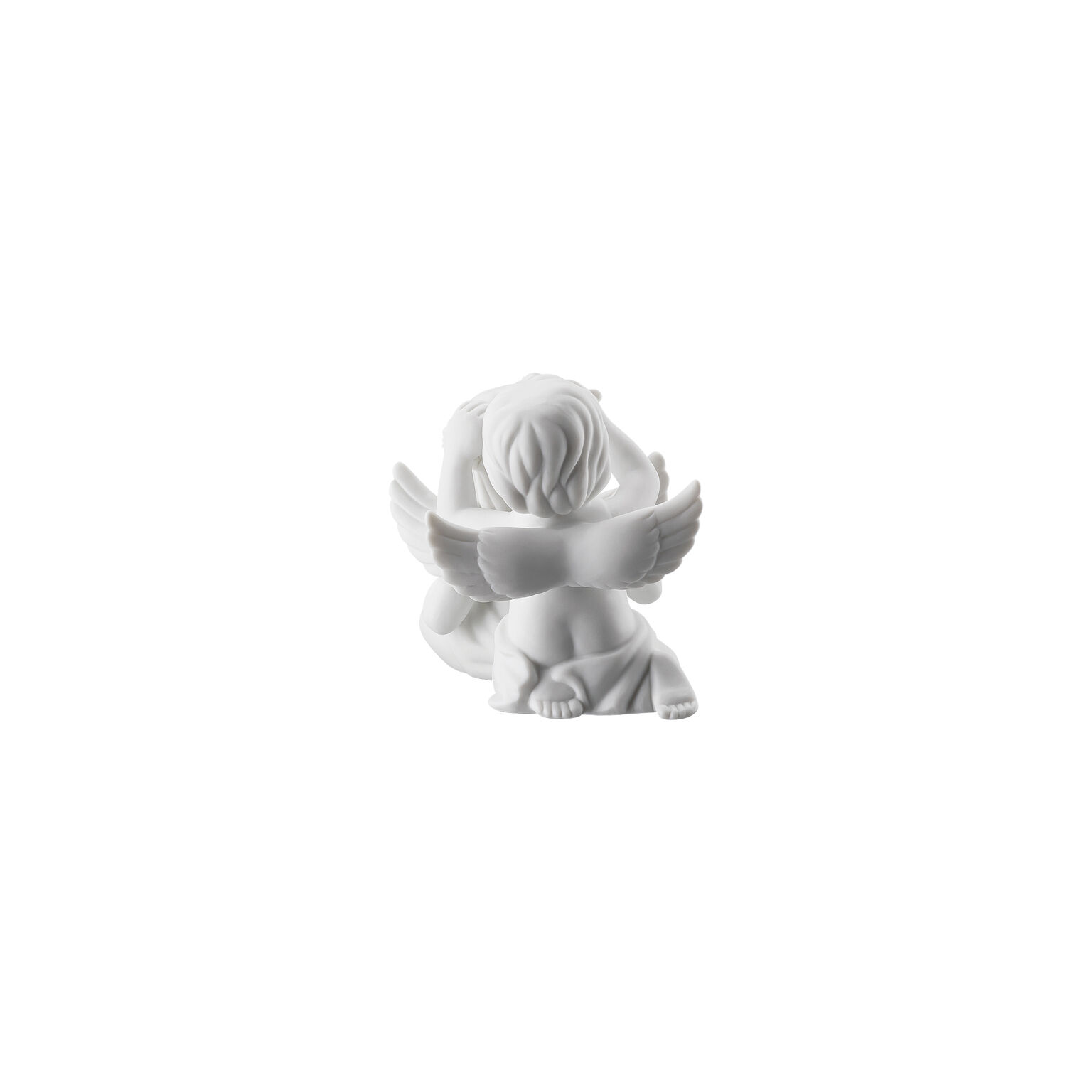 Angels Weiss matt Engelpaar mit Blumenkranz