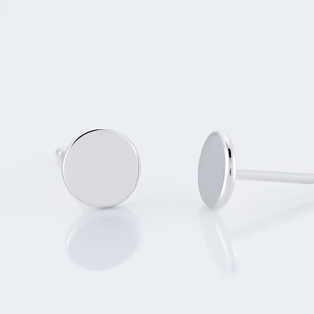Boucles D'oreilles Puces Apoline Argent Blanc
