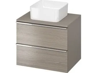 Cersanit S522-022 CABINET WITH TOP VIRGO 60 GRAY HANDLE CHROME ZMONT. // CER.VIRGO-WORKTOP-60-GRAY-UCH-CH